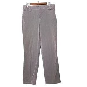 Chaps Striped Cotton Pants Women Size 12 Preppy Nautical Straight Leg
